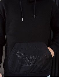 Hanorac Staff black netting oversize fleece