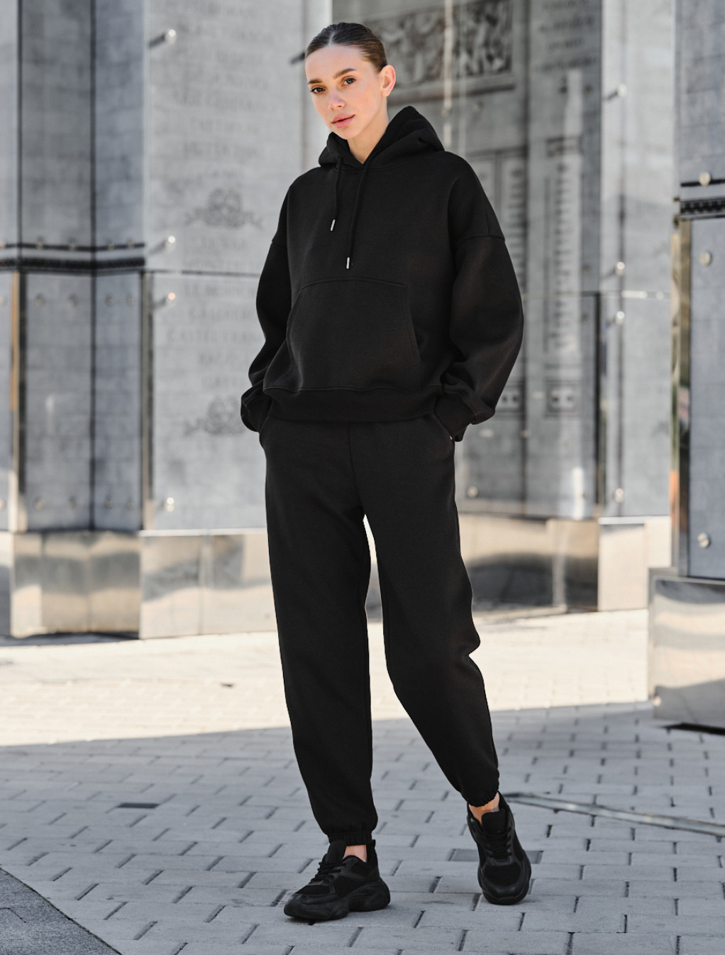 Trening de damă Staff co black oversize fleece