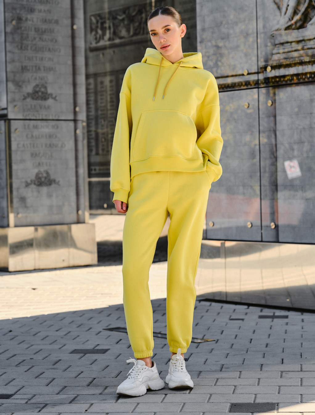 Trening de damă Staff co lime oversize fleece