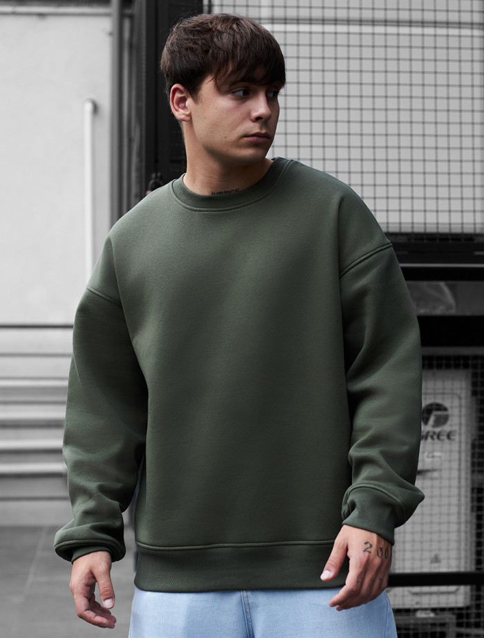 Bluză de trening Staff khaki oversize fleece