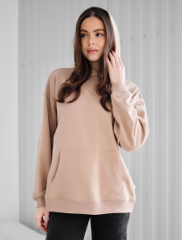 Hanorac de damă Staff ue light brown logo oversize