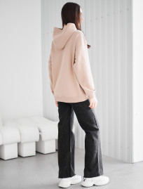 Hanorac de damă Staff ue light brown logo oversize