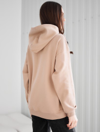 Hanorac de damă Staff ue light brown logo oversize