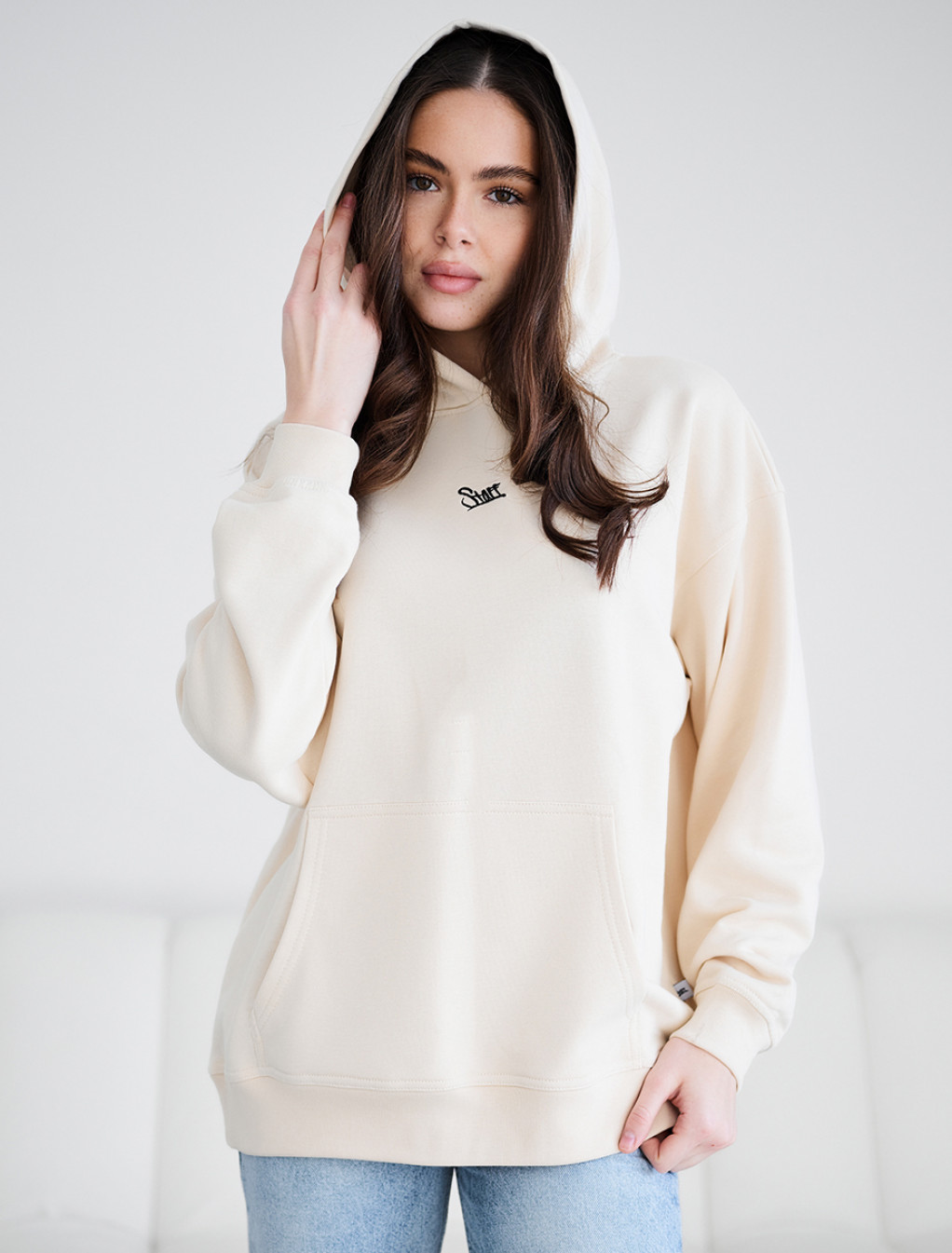 Hanorac de damă Staff ue milk logo oversize