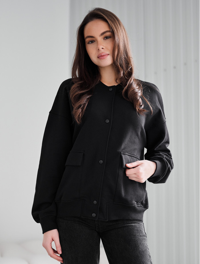 Jachetă bomber tricotată de damă Staff tio black