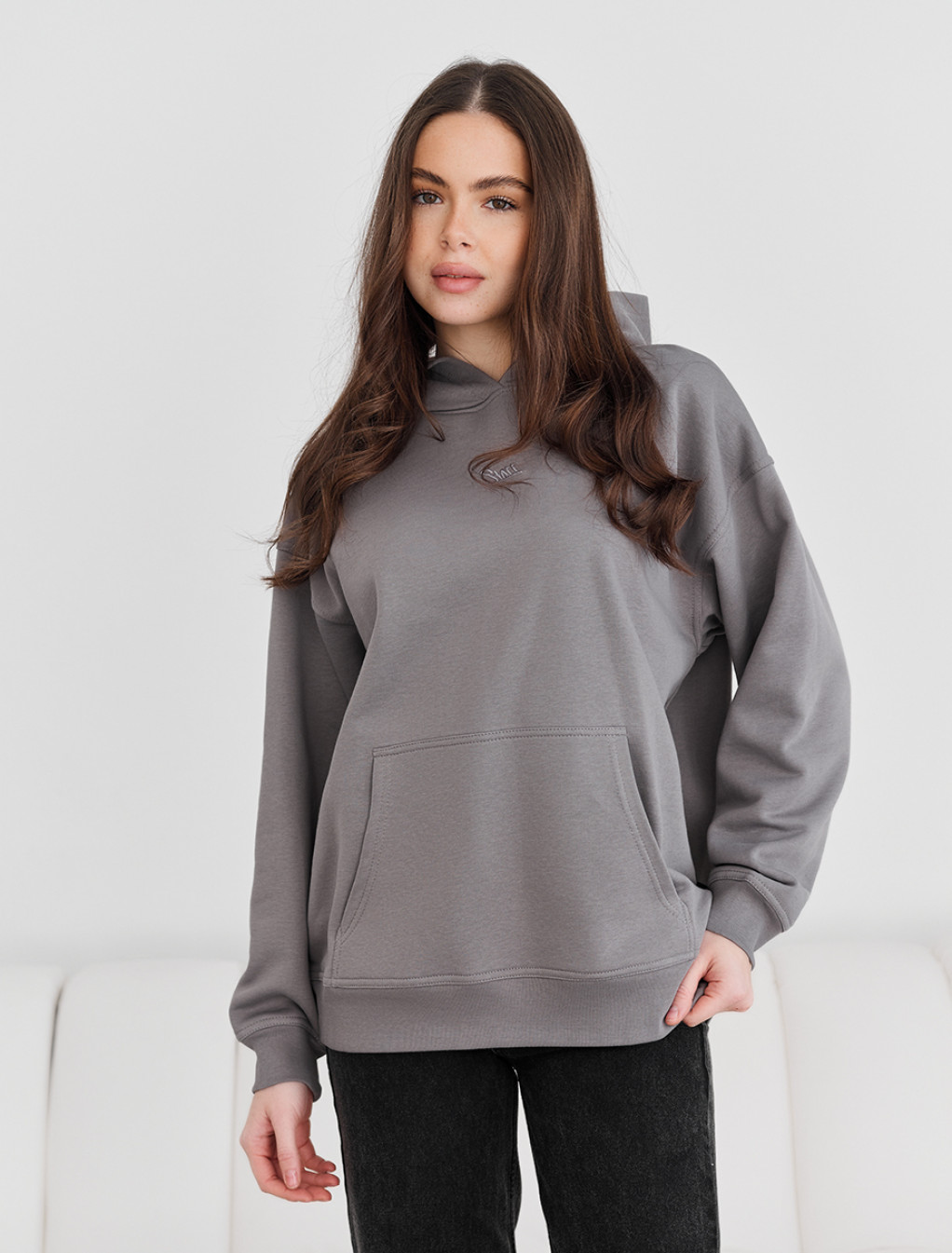 Hanorac de damă Staff ue gray logo oversize