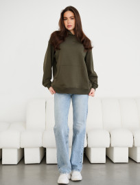 Hanorac de damă Staff ue khaki logo oversize