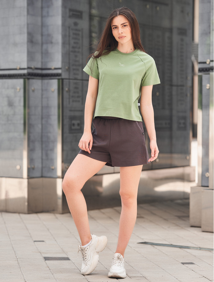 Pantaloni scurți Staff em dark brown