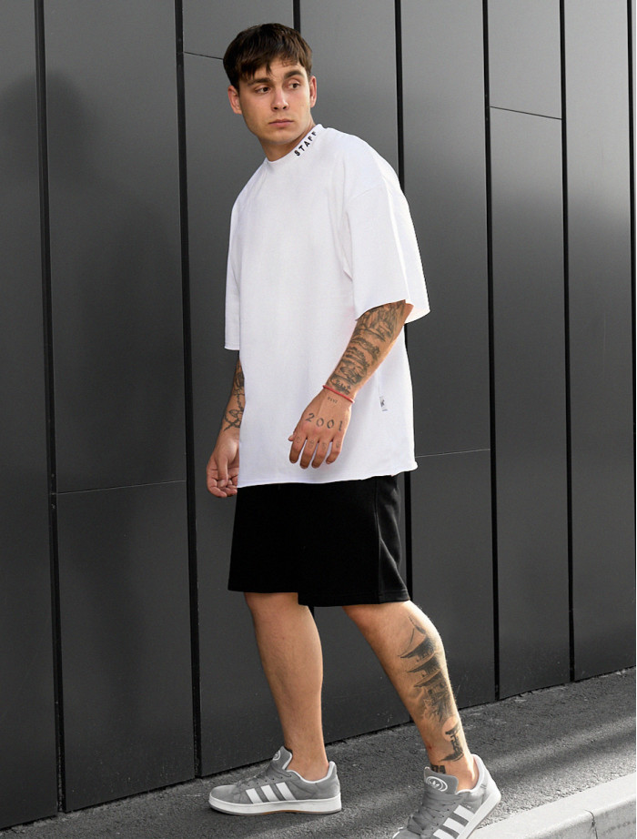 Set de vară tricou + pantaloni scurți Staff os black & white oversize