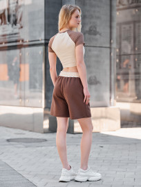 Pantaloni scurți de damă Staff van beige & brown