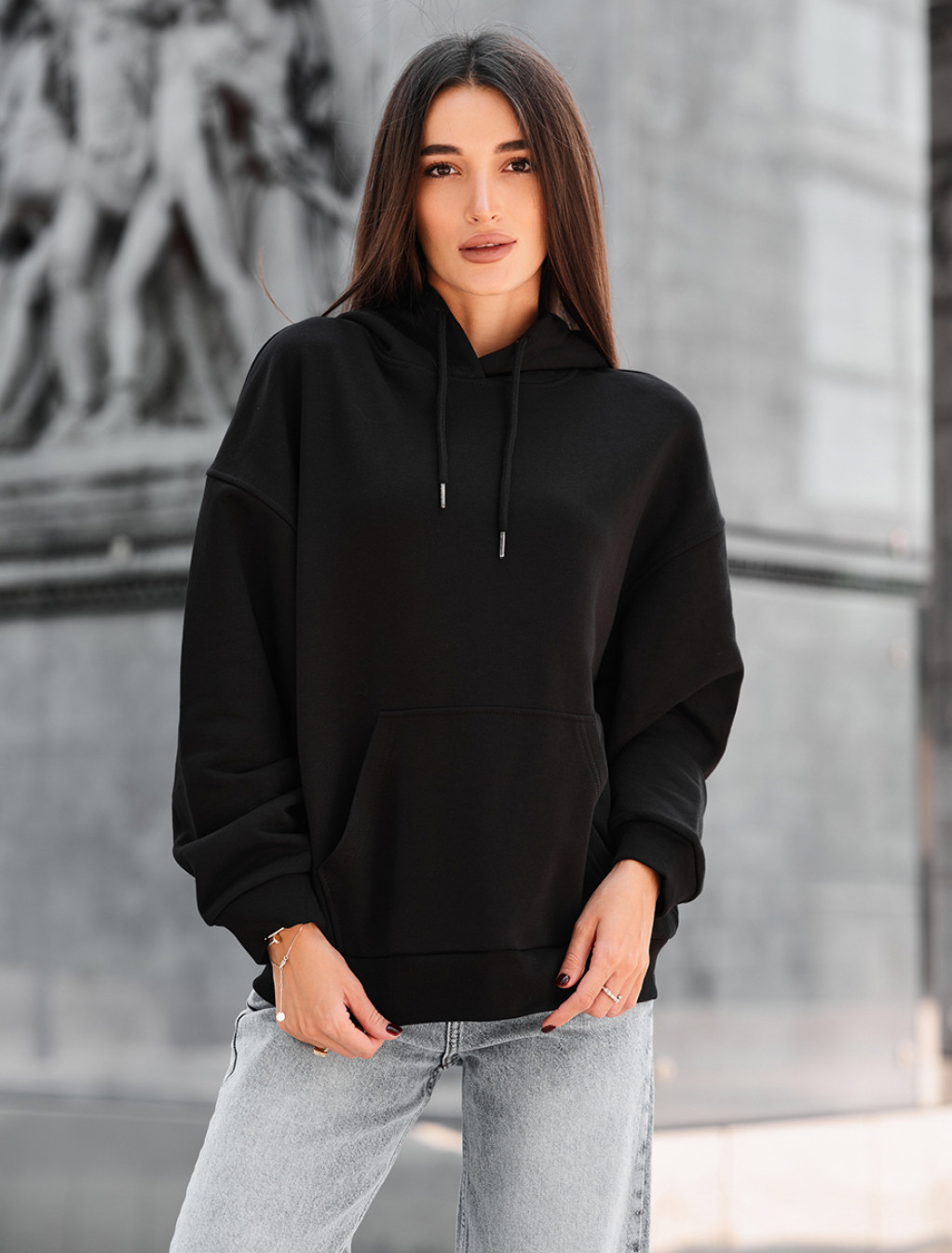 Hanorac de damă Staff lav black oversize