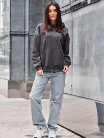 Hanorac de damă Staff lav dark gray oversize