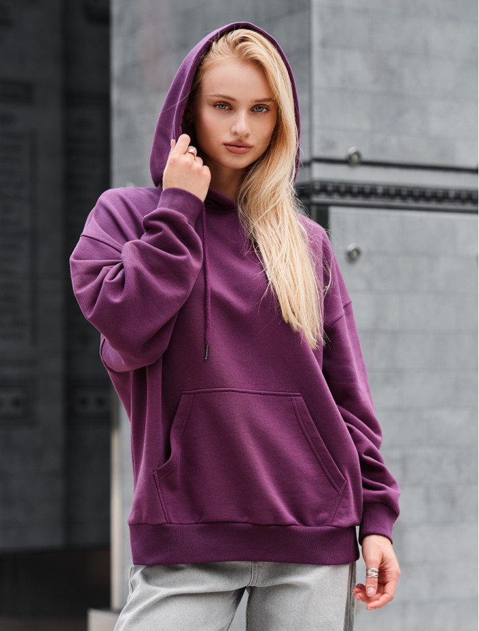 Hanorac de damă Staff lav dark viola oversize