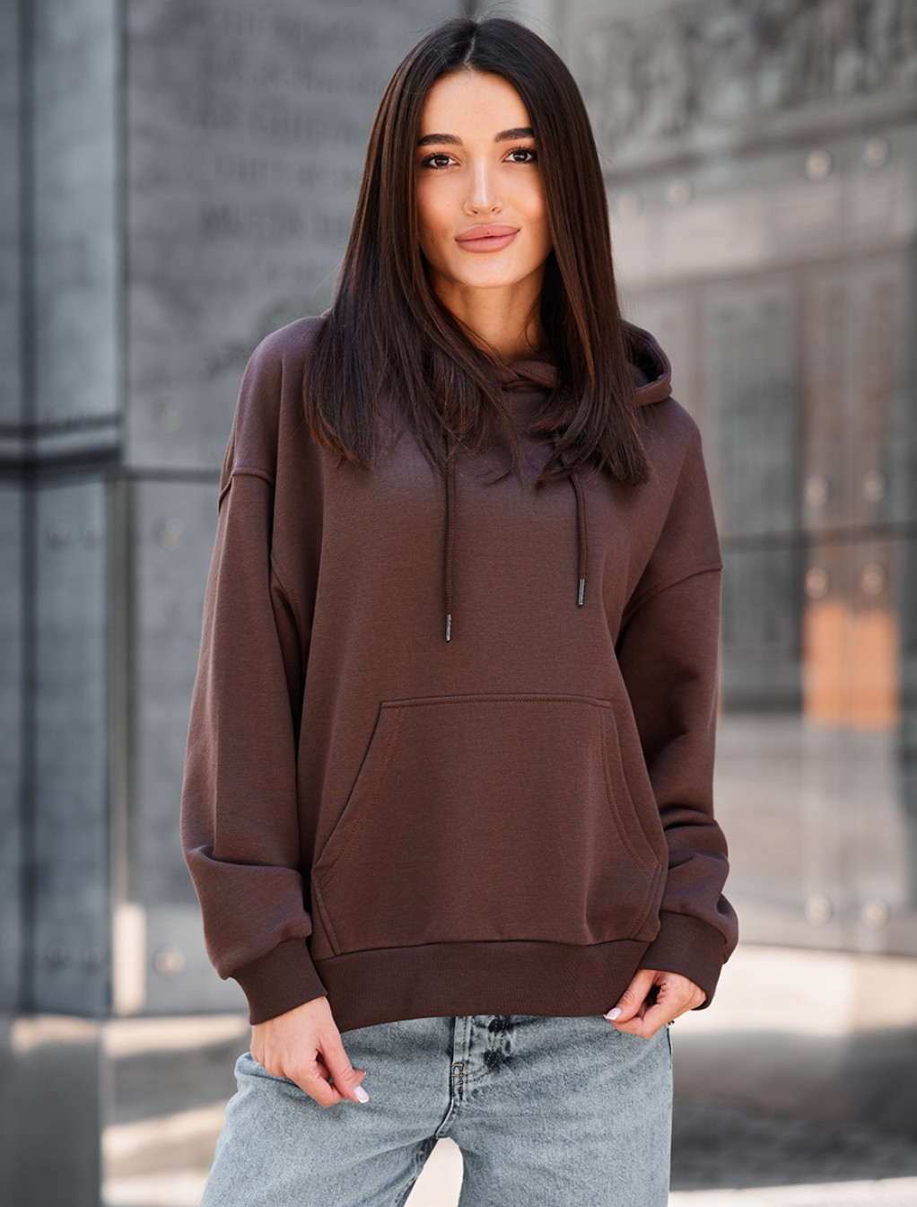 Hanorac de damă Staff lav brown oversize
