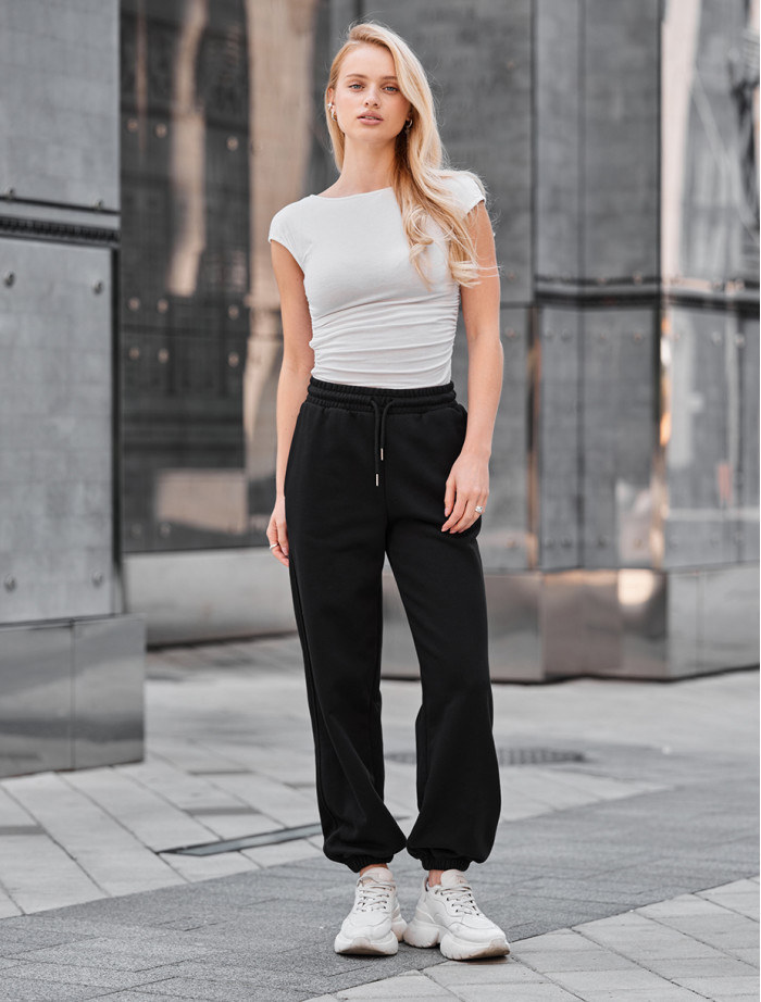 Pantaloni de trening de damă Staff mol black