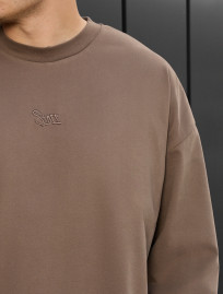 Bluză Staff brown logo oversize