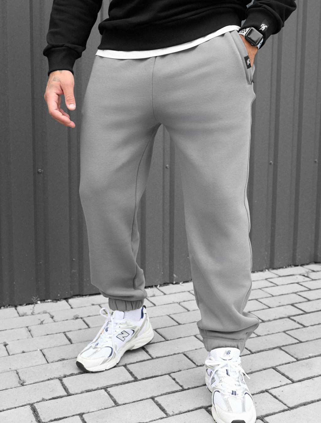 Pantaloni de trening Staff dexo gray fleece