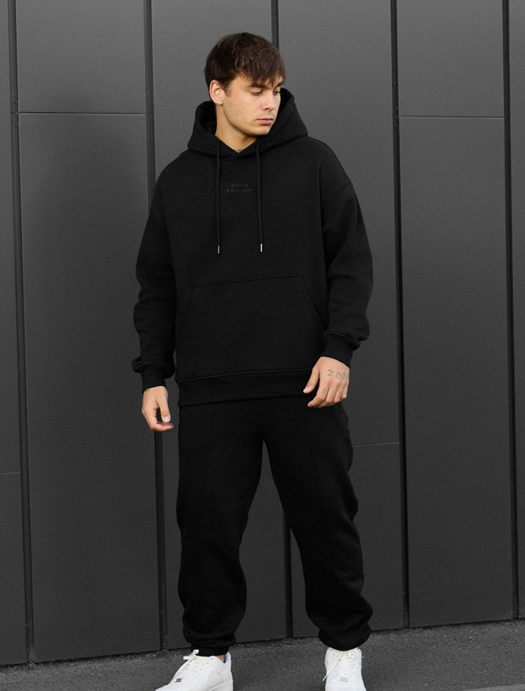 Costum de trening Staff ace black oversize fleece