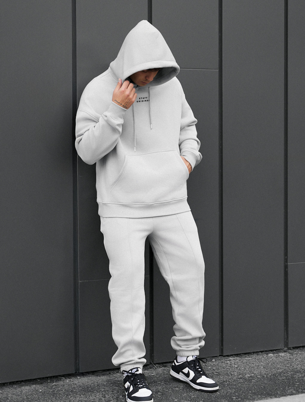 Costum de trening Staff ace light gray oversize fleece