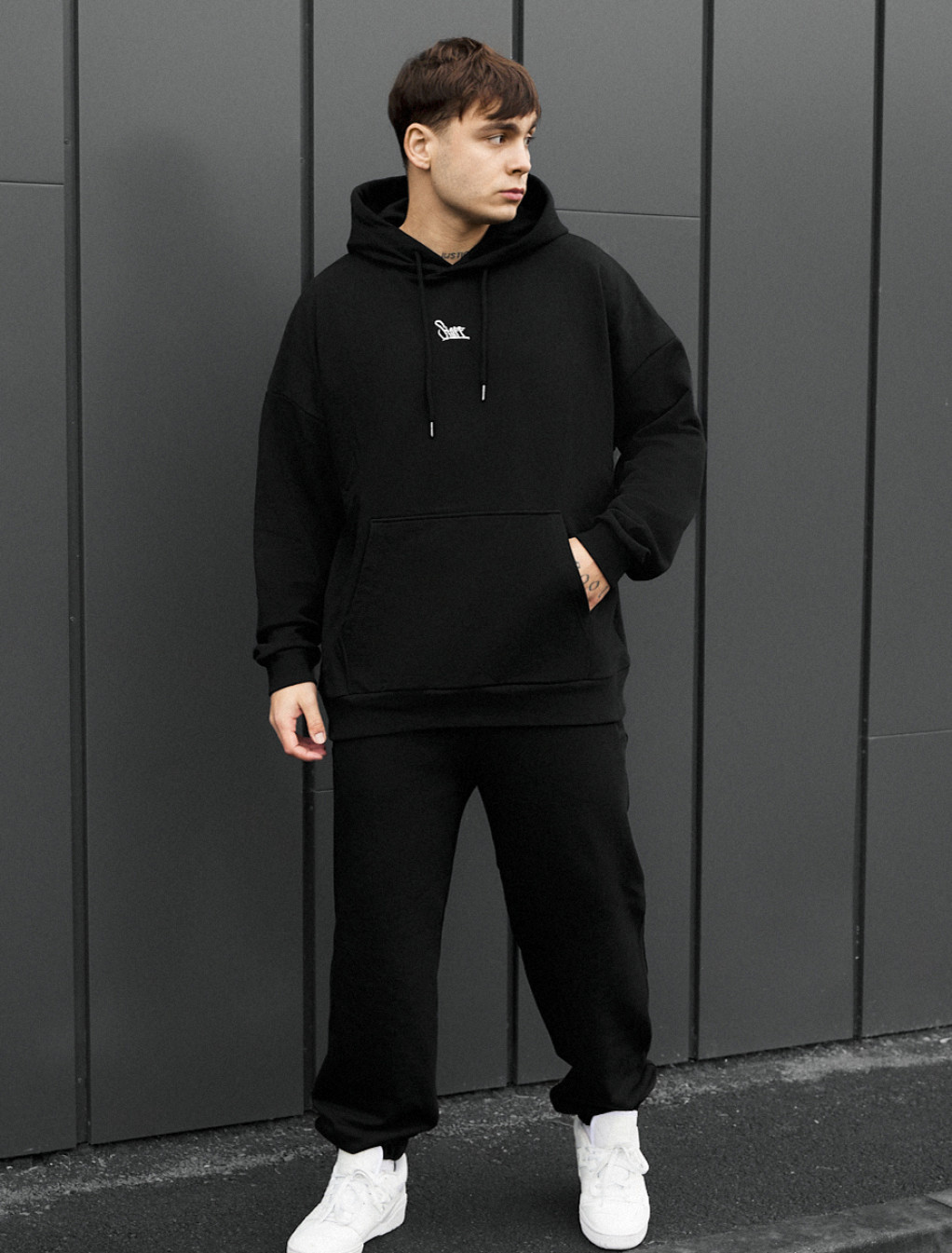 Costum de trening Staff sei logo black oversize