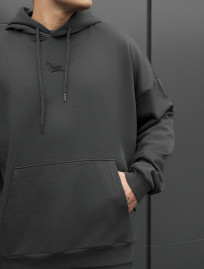 Costum de trening Staff sei logo dark gray oversize