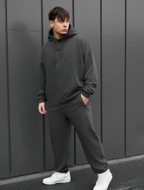 Costum de trening Staff sei logo dark gray oversize