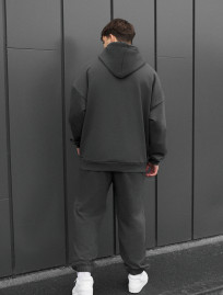 Costum de trening Staff sei logo dark gray oversize