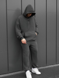 Costum de trening Staff sei logo dark gray oversize