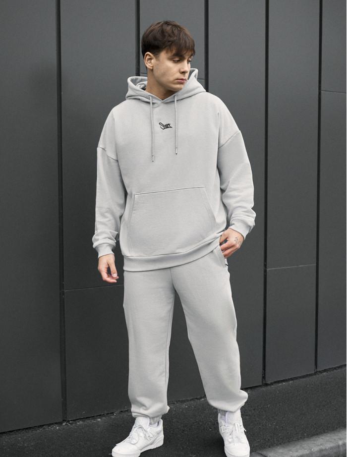 Costum de trening Staff sei logo light gray oversize