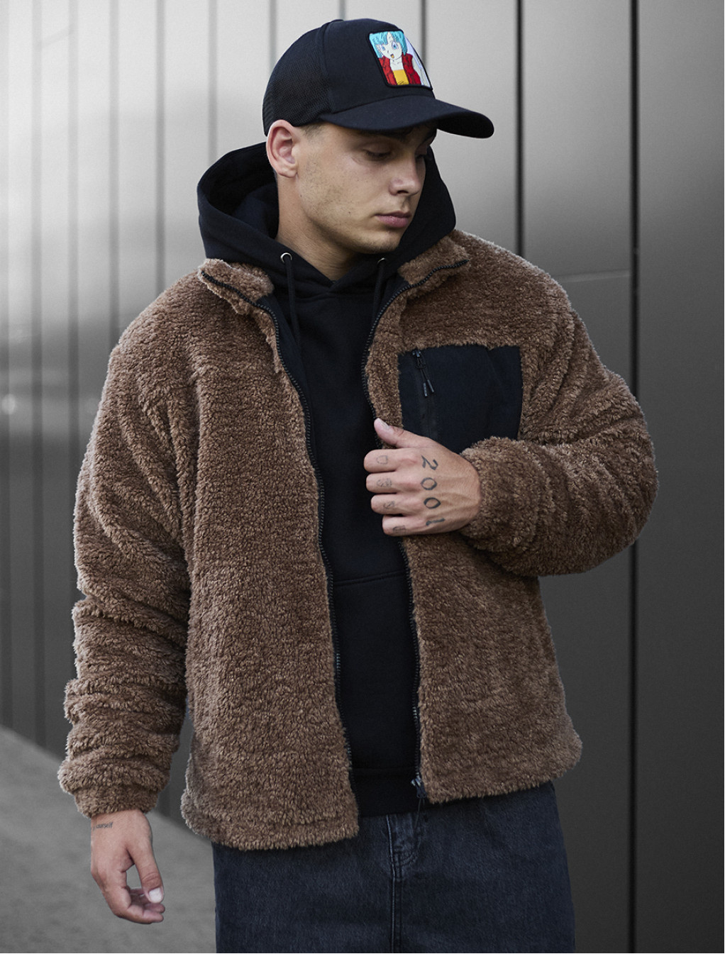 Geacă de blană Staff mo brown