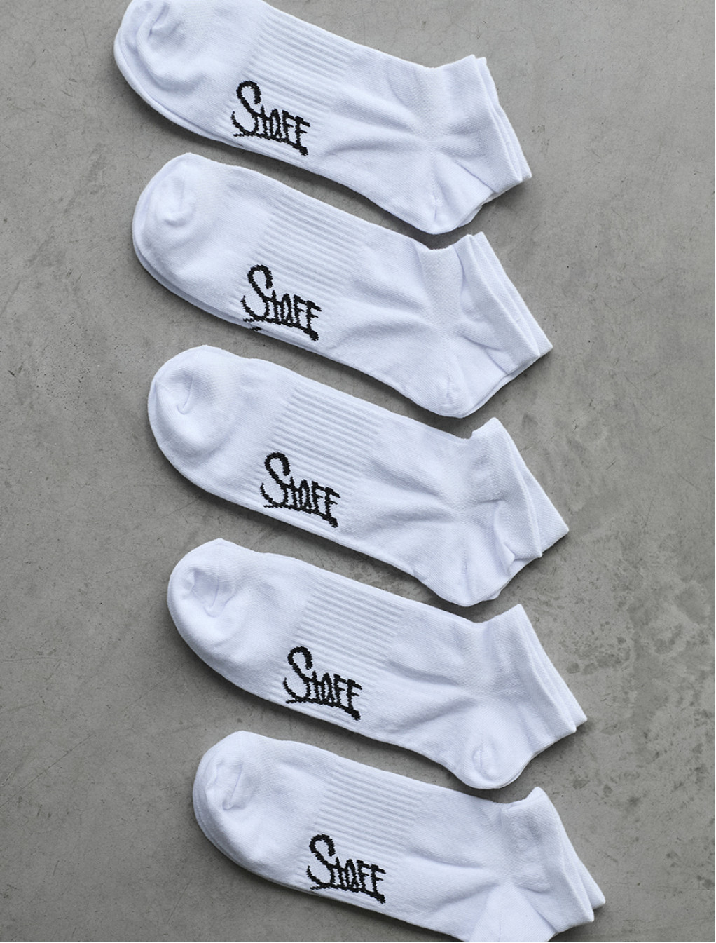 Șosete Staff white 5 perechi short (m.43-46)