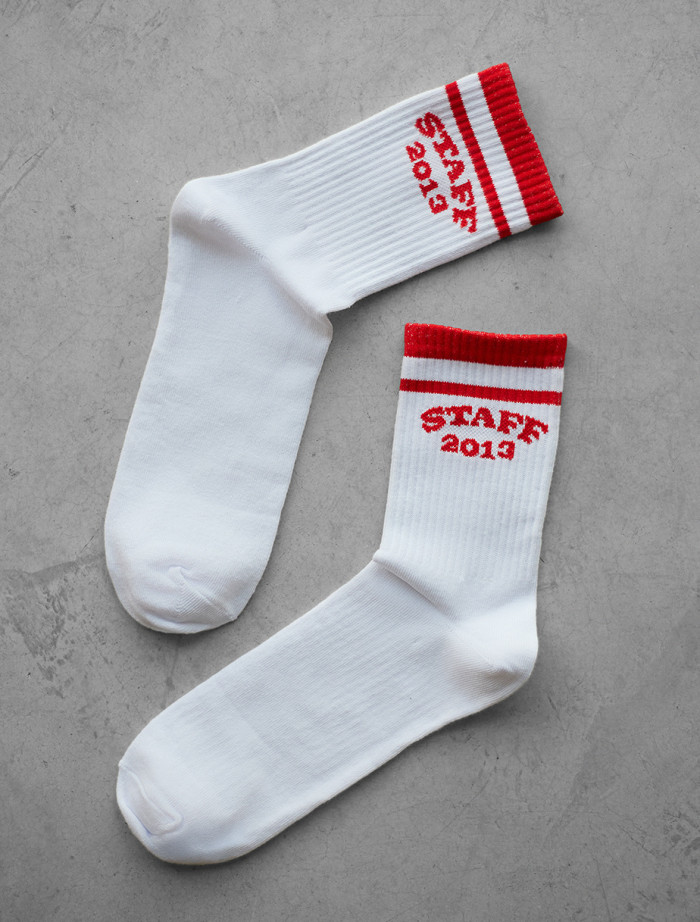 Șosete Staff 2013 white & red