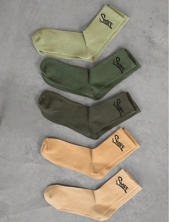 Șosete Staff beige & green (cinci perechi) (m.39-42)