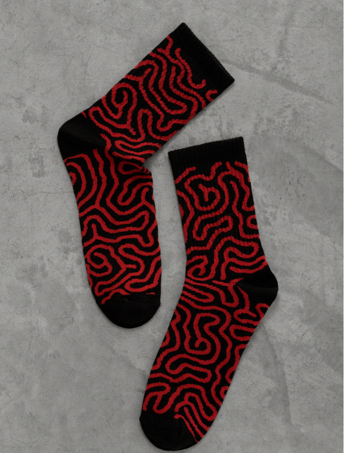 Șosete Staff black & red