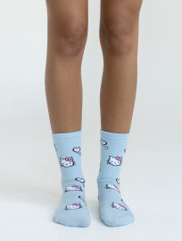 Șosete de damă Staff kitty & hearts light blue