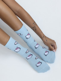 Șosete de damă Staff kitty & hearts light blue