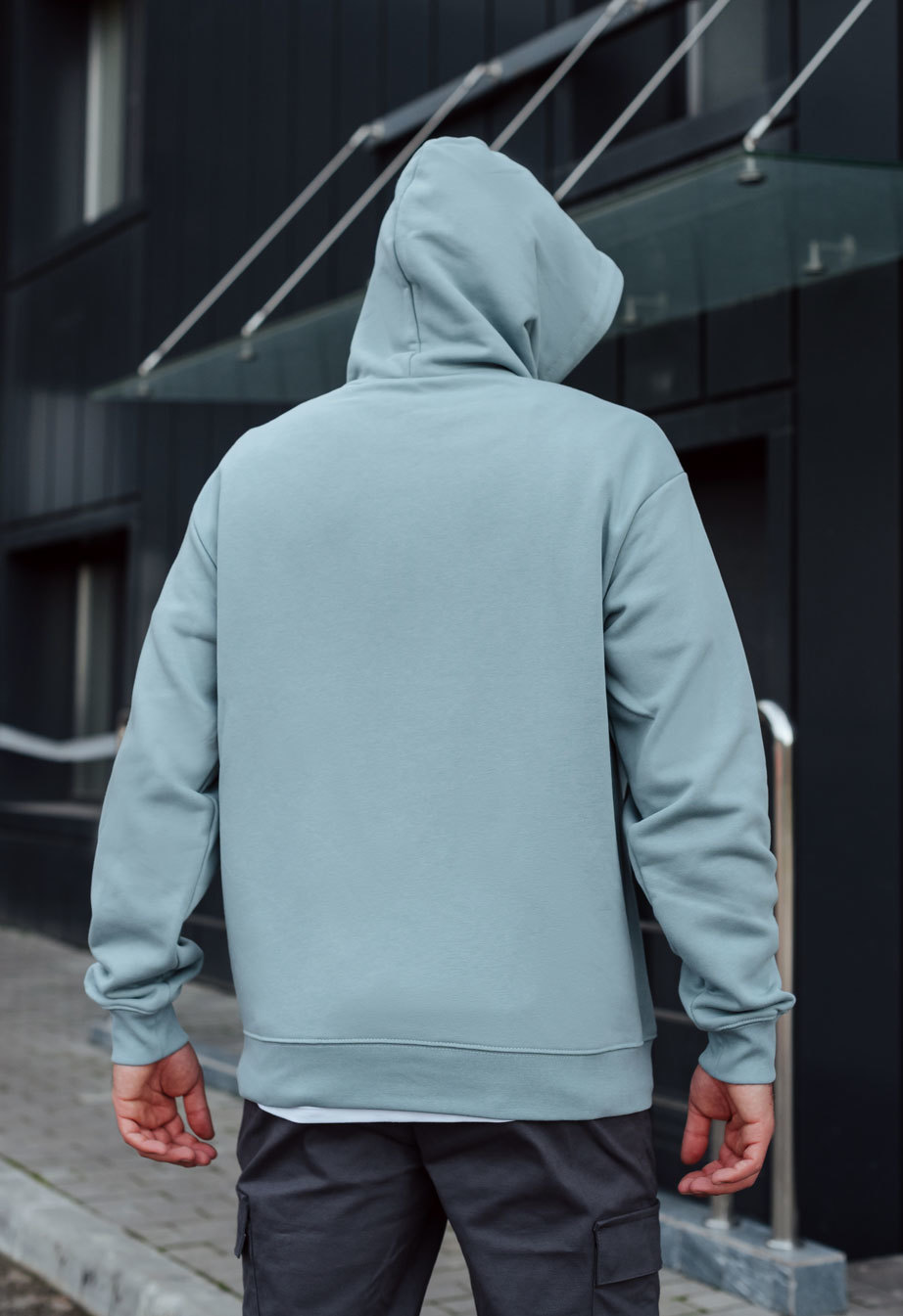 Hanorac Staff light blue basic oversize fleece