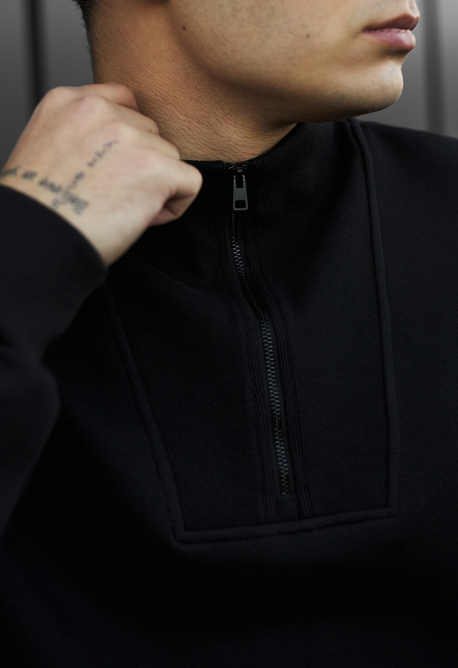 Bluză de trening Staff black zip oversize fleece