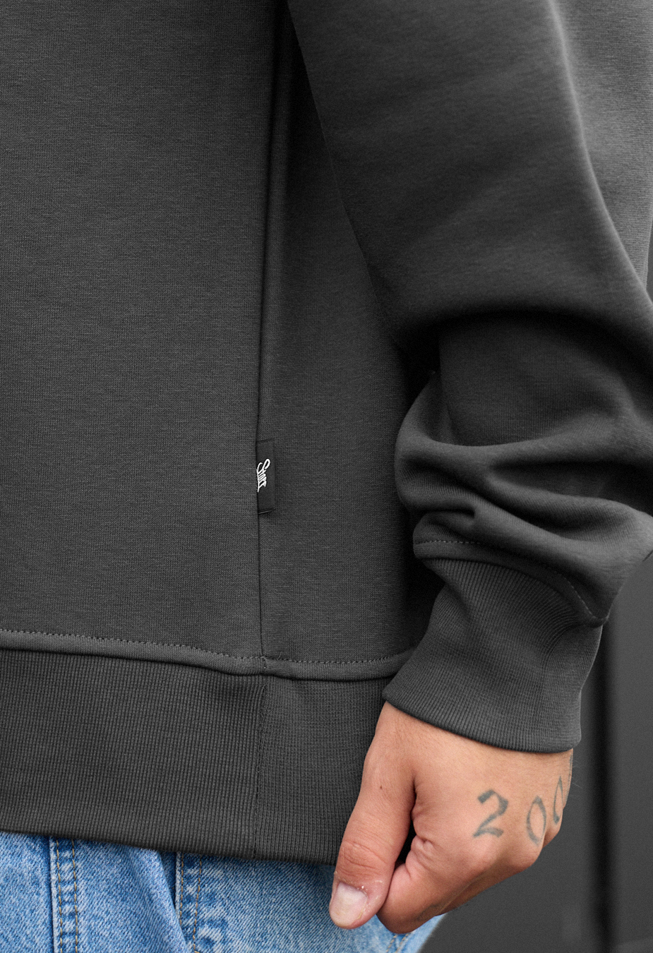 Bluză de trening Staff dark gray2 oversize fleece