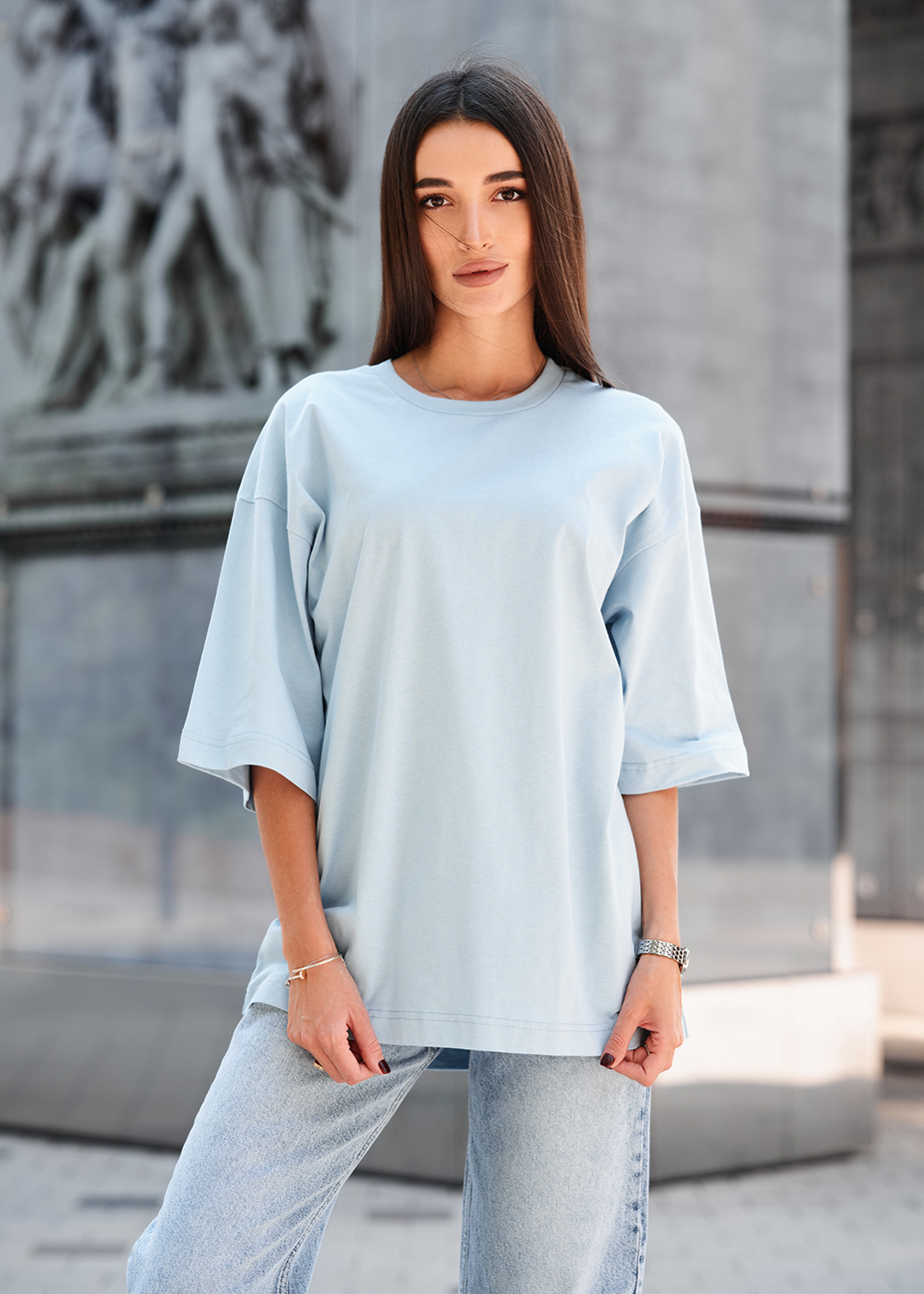 Tricou de damă Staff ri light blue oversize