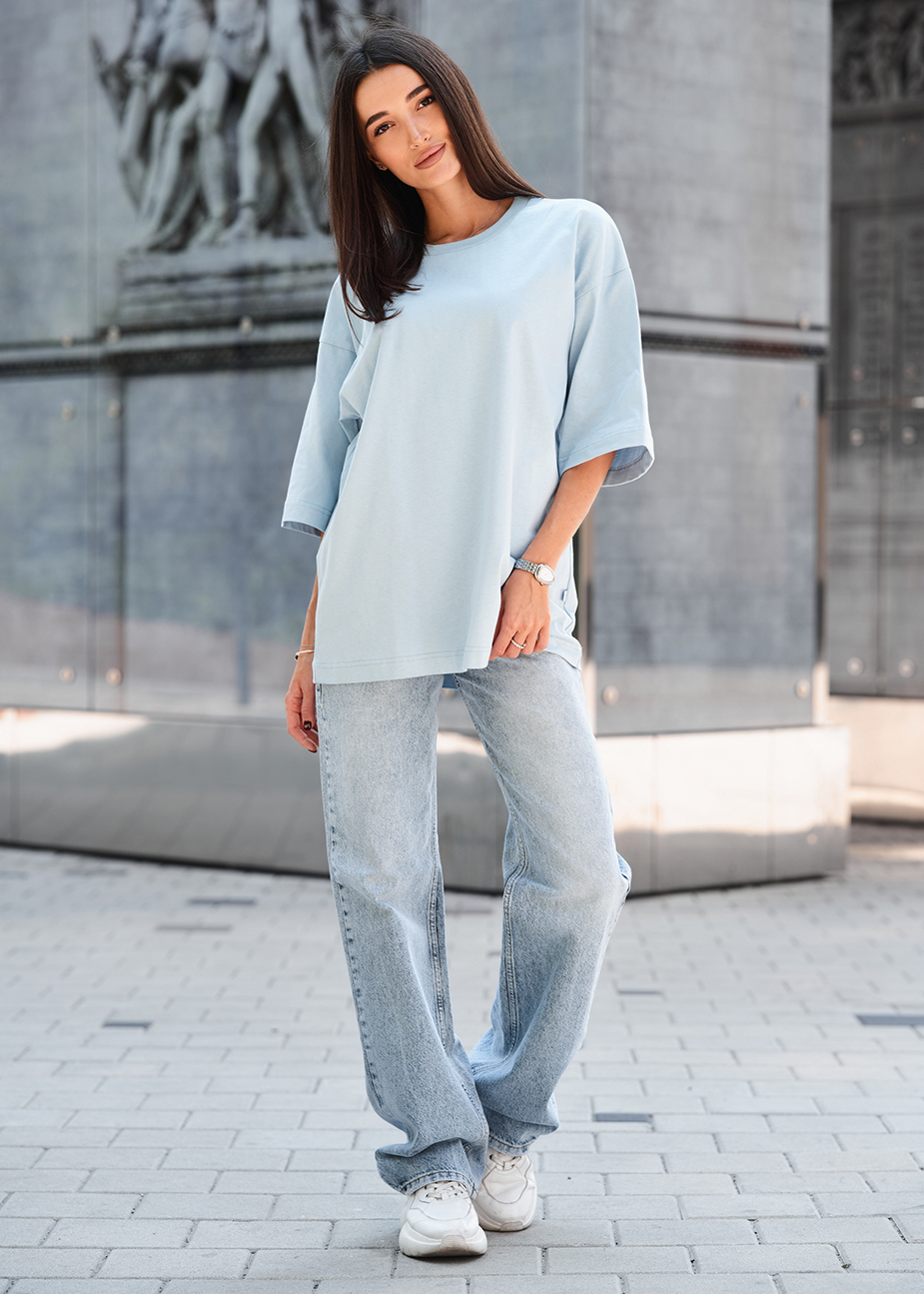 Tricou de damă Staff ri light blue oversize