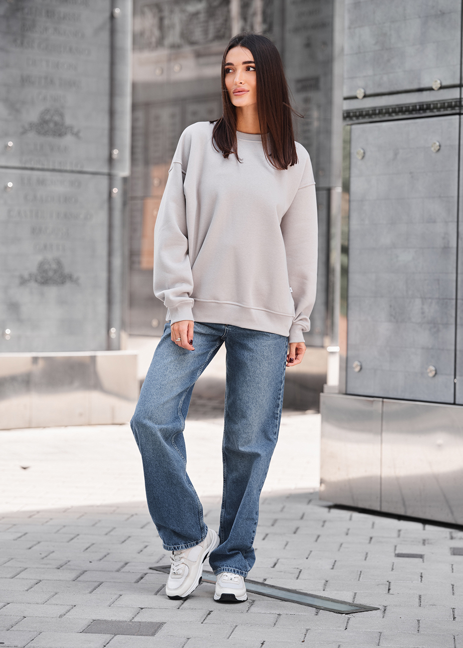 Bluză de trening de damă Staff light gray oversize fleece