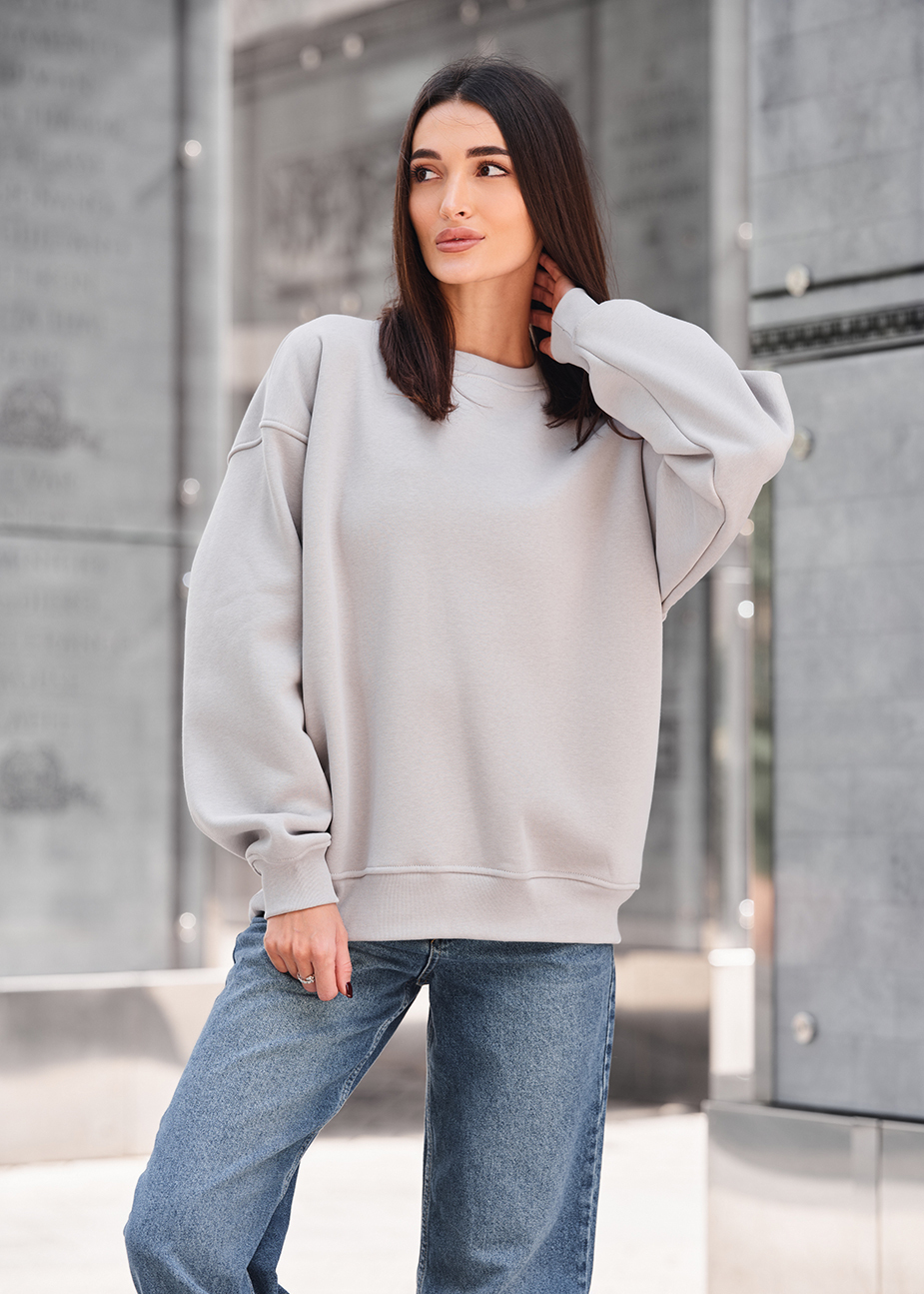 Bluză de trening de damă Staff light gray oversize fleece