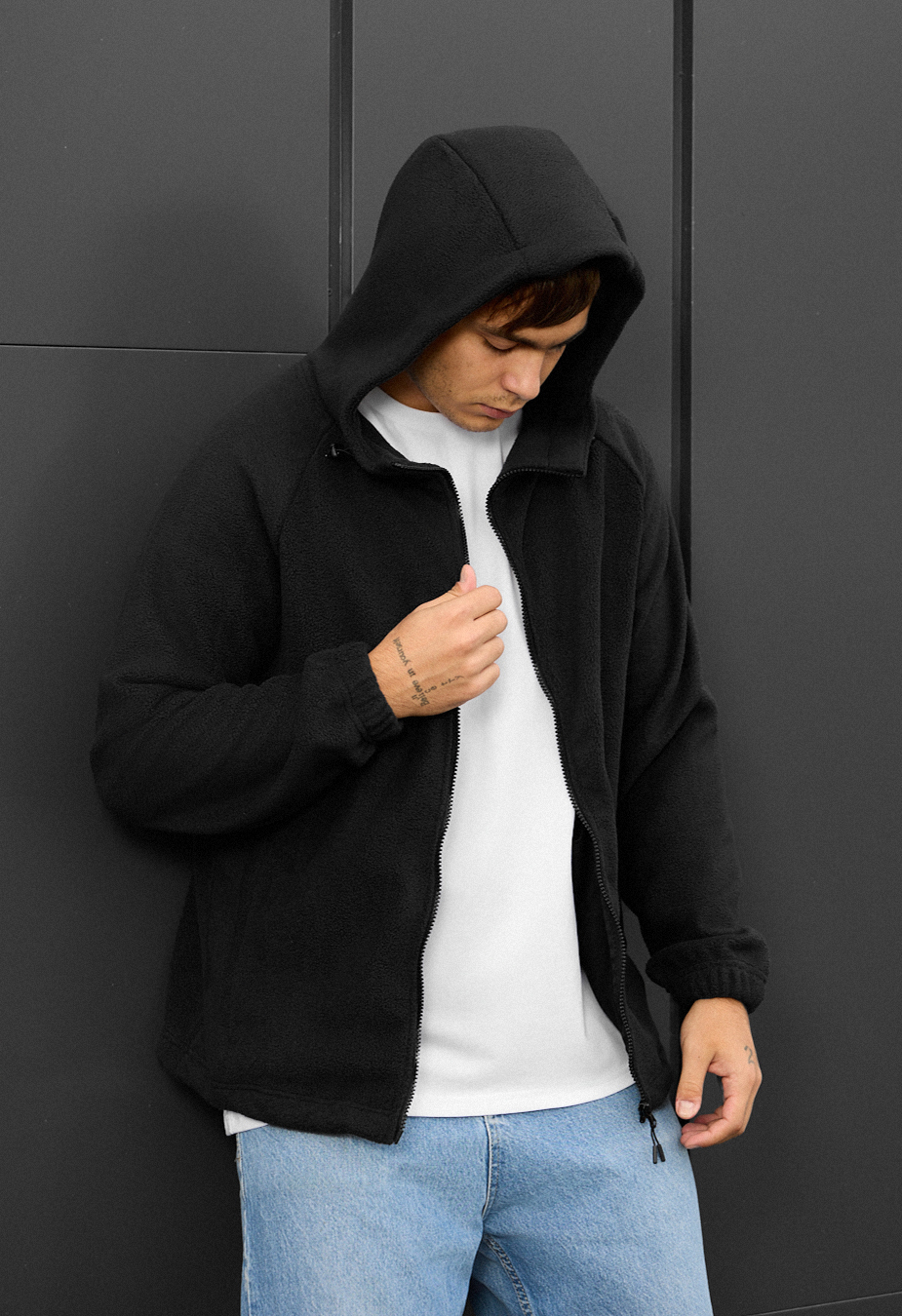 Hanorac Staff zip black fleece