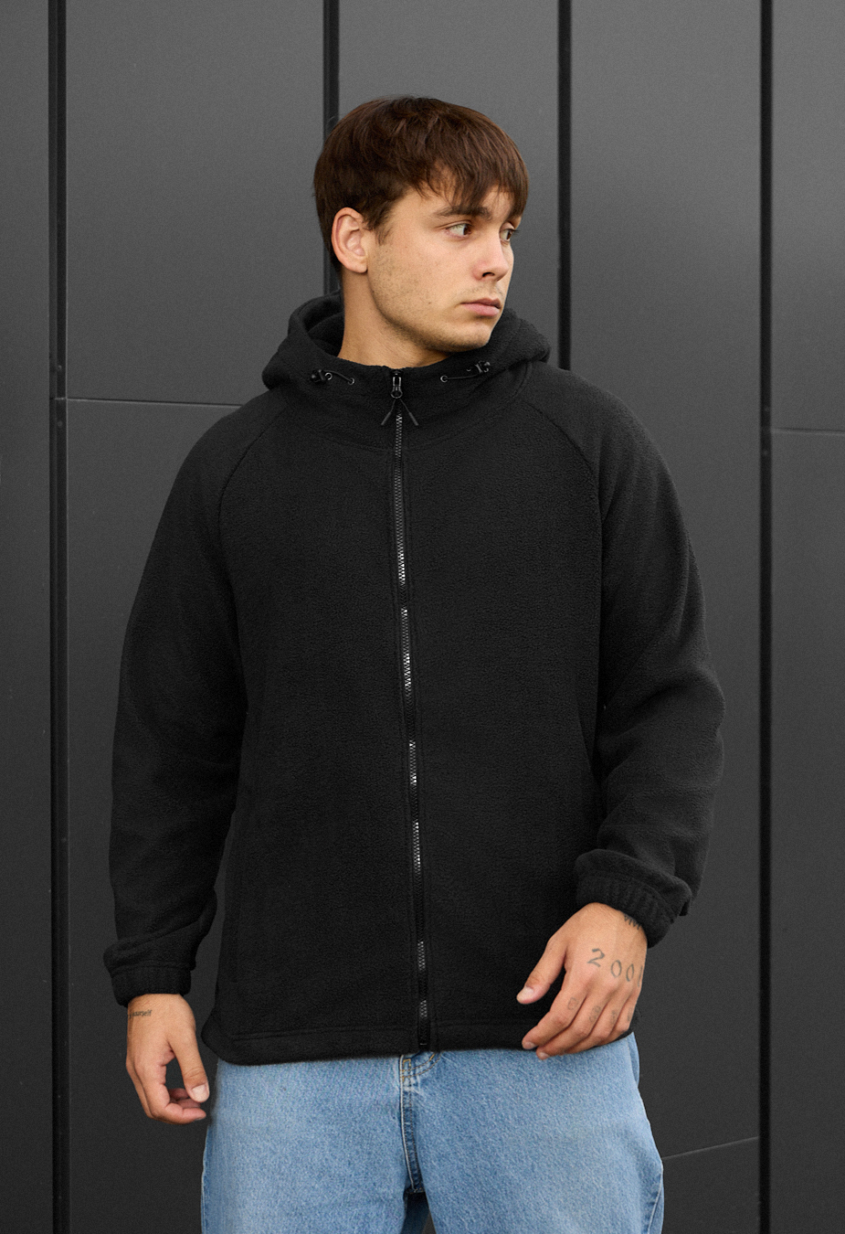 Hanorac Staff zip black fleece