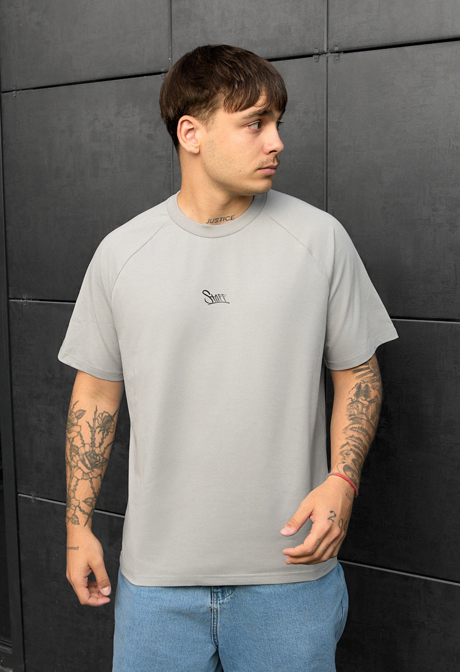 Tricou Staff gray logo