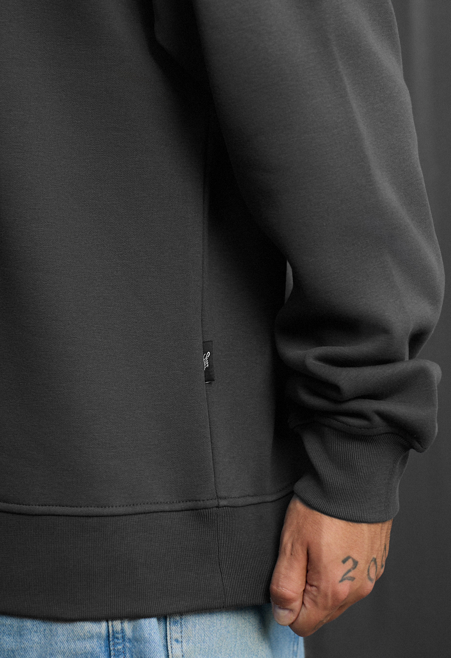 Bluză de trening Staff dark gray oversize fleece