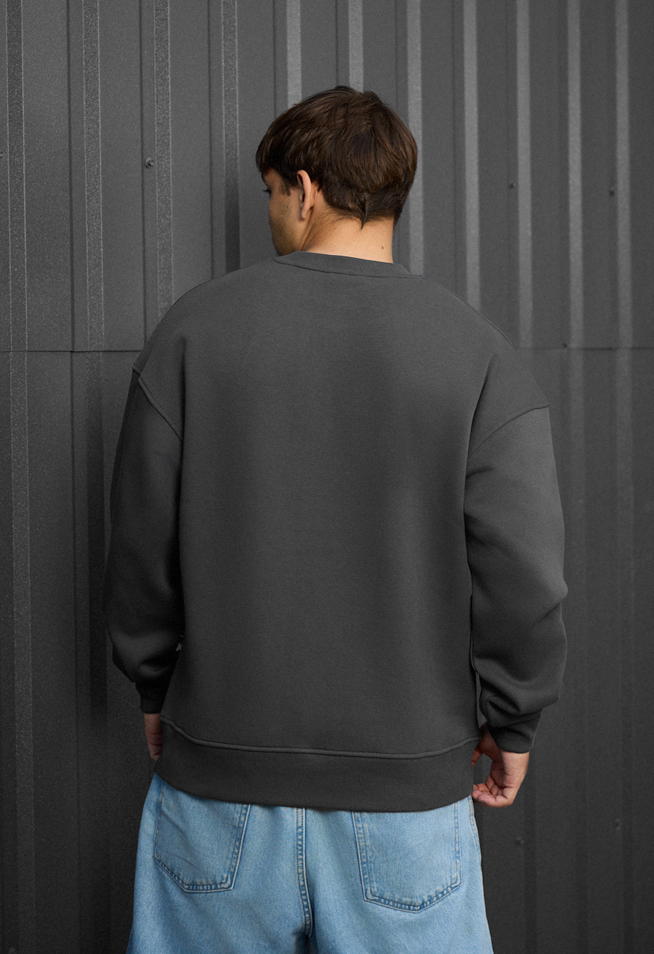Bluză de trening Staff dark gray oversize fleece