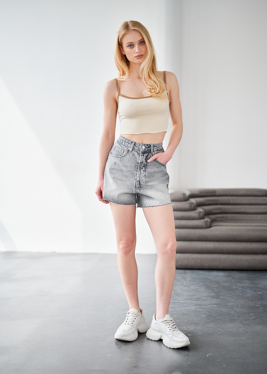 Pantaloni scurți din denim de damă Staff 20 gray