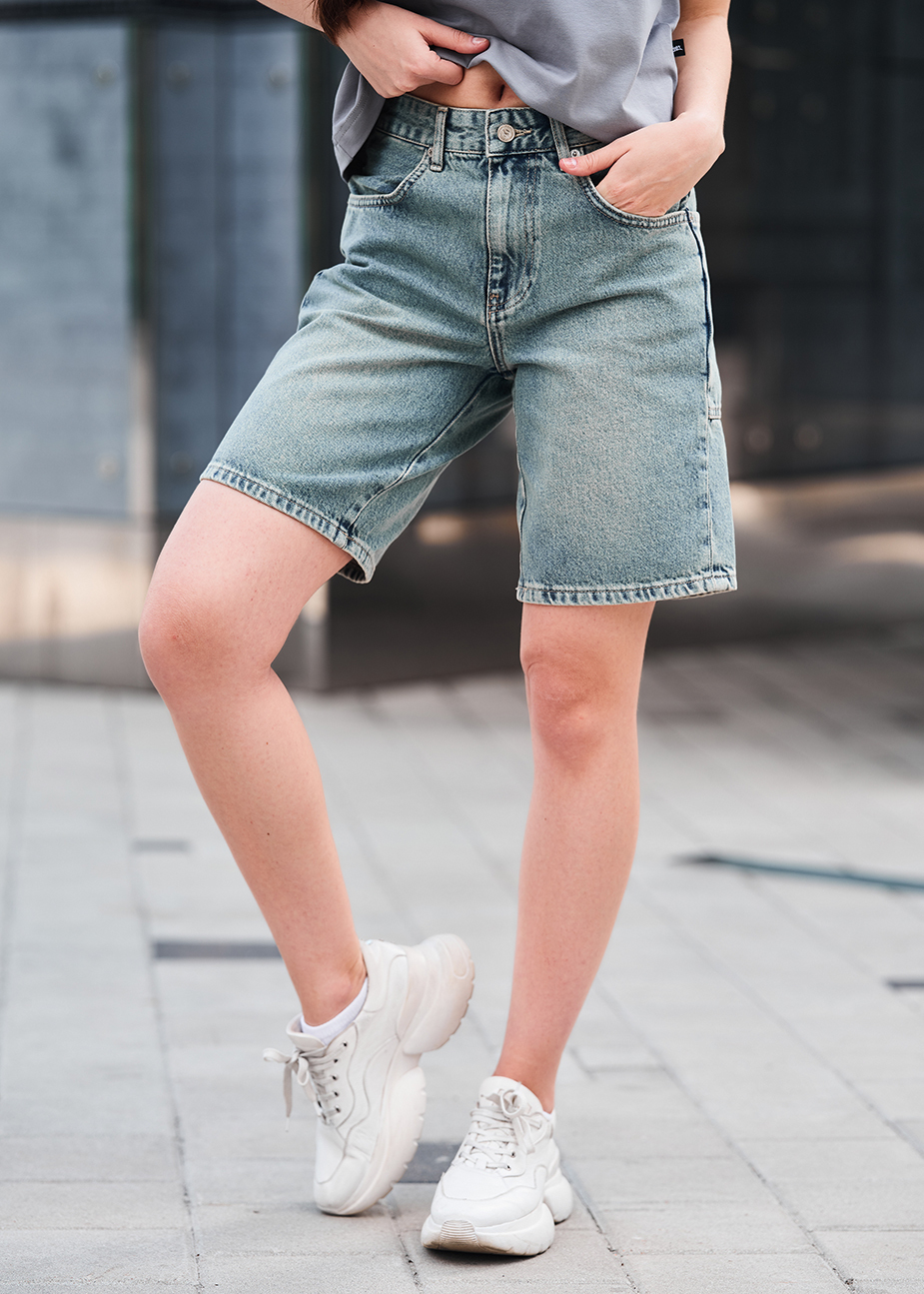 Pantaloni scurți din denim de damă Staff 21 dark blue